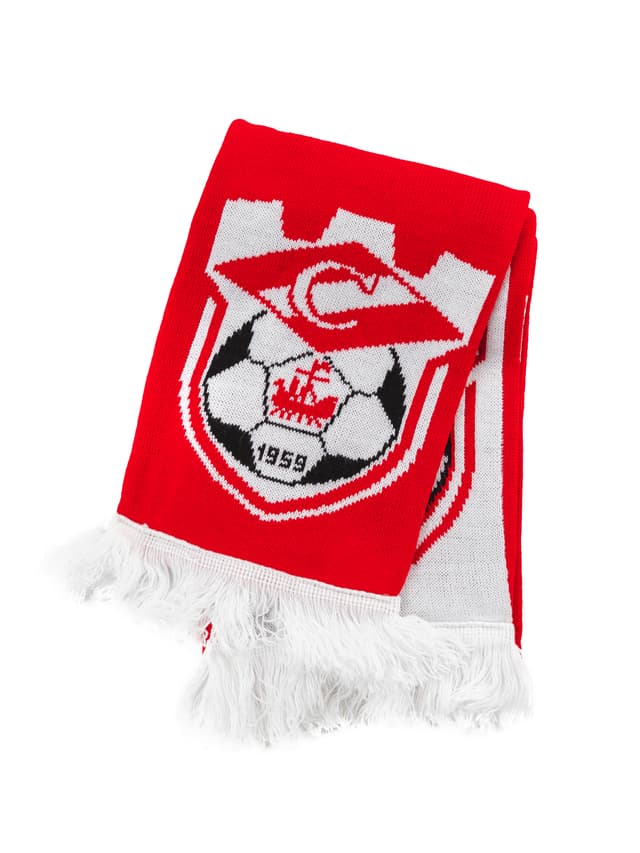 Шарф вязаный красно-белый